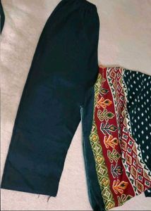 kurta set with dupatta Embroidered Teal