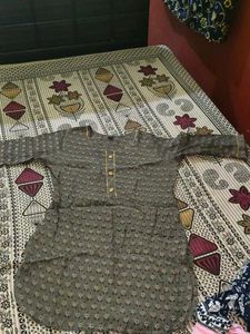 Stylish Grey Printed Kurta