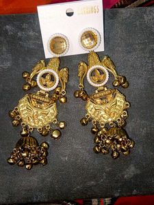 Exquisite Gold-Plated Jhumka Earrings