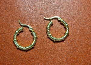 Anti tarnish Gold Tone Hoop Earrings