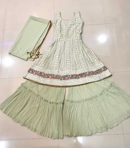 Pista Green Sharara Set