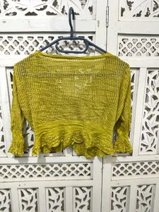 💝Yellow Cropped Cardigan I
