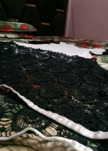 Stylish Black &amp; light cream Lace Kurta