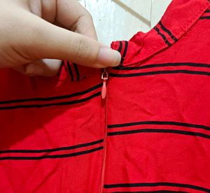 Red &amp; Black Striped Dress