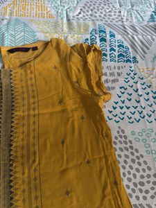 Yellow printed Kurta
