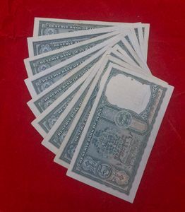 9 pcs 5 rs faffra GEM UNC Vintage Indian Five Rupe