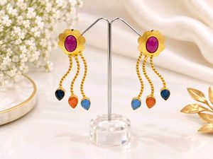 Bohemian Multi-Stone Drop Earrings