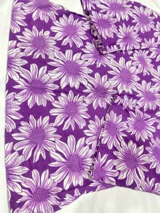 Purple Floral short  Print Fabric kurta