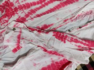 women white and pink tye &amp; dyed casual shirt