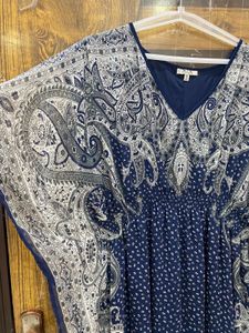Bohemian Navy Blue Kaftan Dress