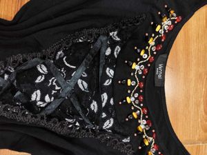 Black Lace Corset Witchy Boho Top