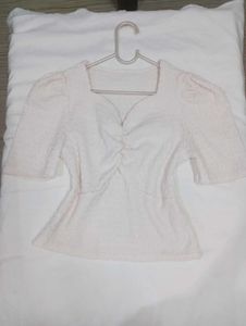 Elegant Textured Puff Sleeve Top