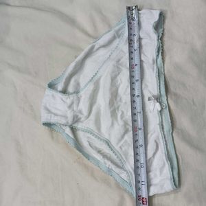 White Ribbed 🪔Briefs with Blue Trim