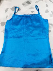 Aqua Satin Tank Top