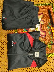 Victa Track Jacket - Black and Red