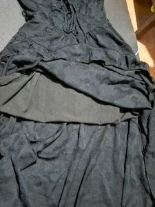 Black Lace Tiered Maxi Dress