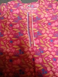 unused Floral Print Cotton Kurta set