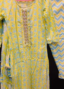 Vibrant neon green  Kurta Set