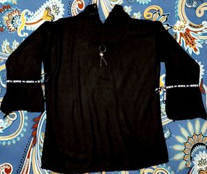 Sleek Black High-Neck Top – Modern &amp; Edgy