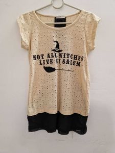 Cream & Black Casual t-shirt