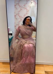 Elegant Pink Sequined Lehenga Choli