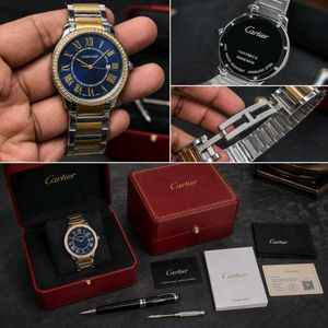 Cartier Ronde Louis watch in Silver &amp; yellow gold