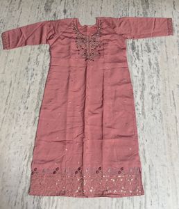 Embroidered Pink Kurta