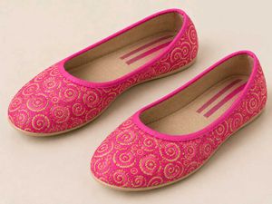 Pink Embroidered Ballet Flats