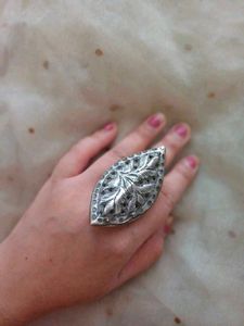 Handmade chitai work Leaf adjustable Ring