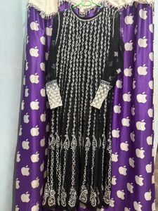 Og Pakistani Black Kurta with White Embroidery