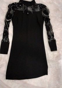 Black Embellished Party Dress