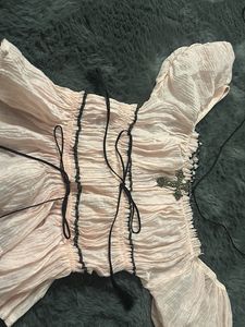 Cute Pink fairy core ruched top