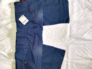 Stylish Denim Capri Pants with Scarf Belt