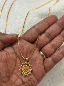 Elegant Gold Plated Pendant Necklace