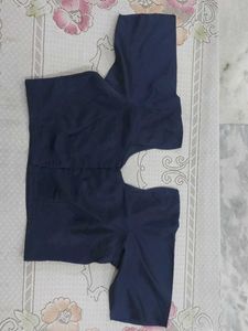 Navy Blue Silk Blouse
