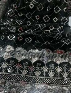 A timeless look with embroidery black dress