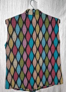 Vibrant Geometric Sleeveless Shirt