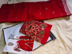 Luxurious Rose pink soft georgette Saree