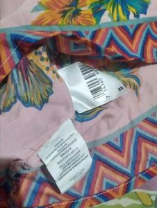 Pink Floral Print Square Neck Top