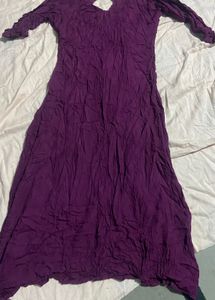 Elegant Purple Maxi Dress with 2 Spilt