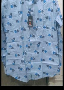 Men's Blue Leaf Print Shirt size XL xxl available