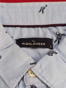 Men's Astronaut Print Button-Down Shirt