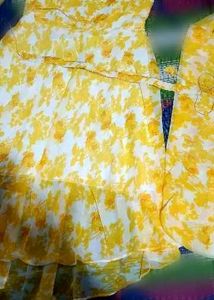 Elegant Yellow Floral Ethnic Gown