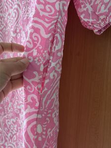 Melange Pink &amp; White Cotton Kurta with pockets