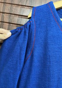 Royal Blue Cold Shoulder Kurta wool