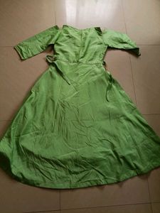 Elegant Lime Green Embroidered Gown