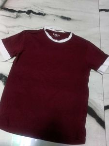 Shein Maroon Ringer T-Shirt
