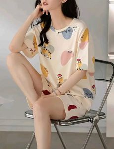 Louis Luxe Cotton blend Women's Giraffe Pajama Set