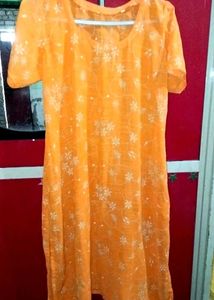 Red Floral Print Kurta Free 🎁