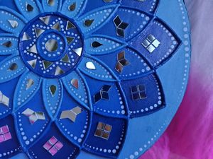 beautiful blue flower lippan art ✨️